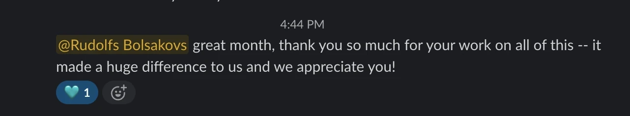 “It made a huge difference to us” — Founder · month-end